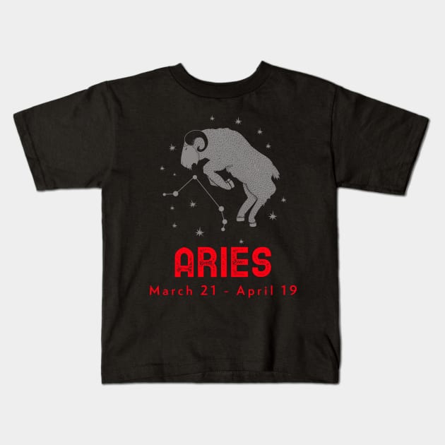 Aries Kids T-Shirt by Conundrum Cracker